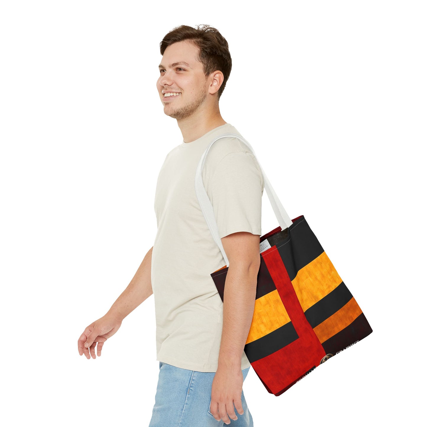 42nd Street - Vibrant Geometric Tote Bag | Stylish Reusable Shopping Bag | Perfect for Everyday Use and Gifts