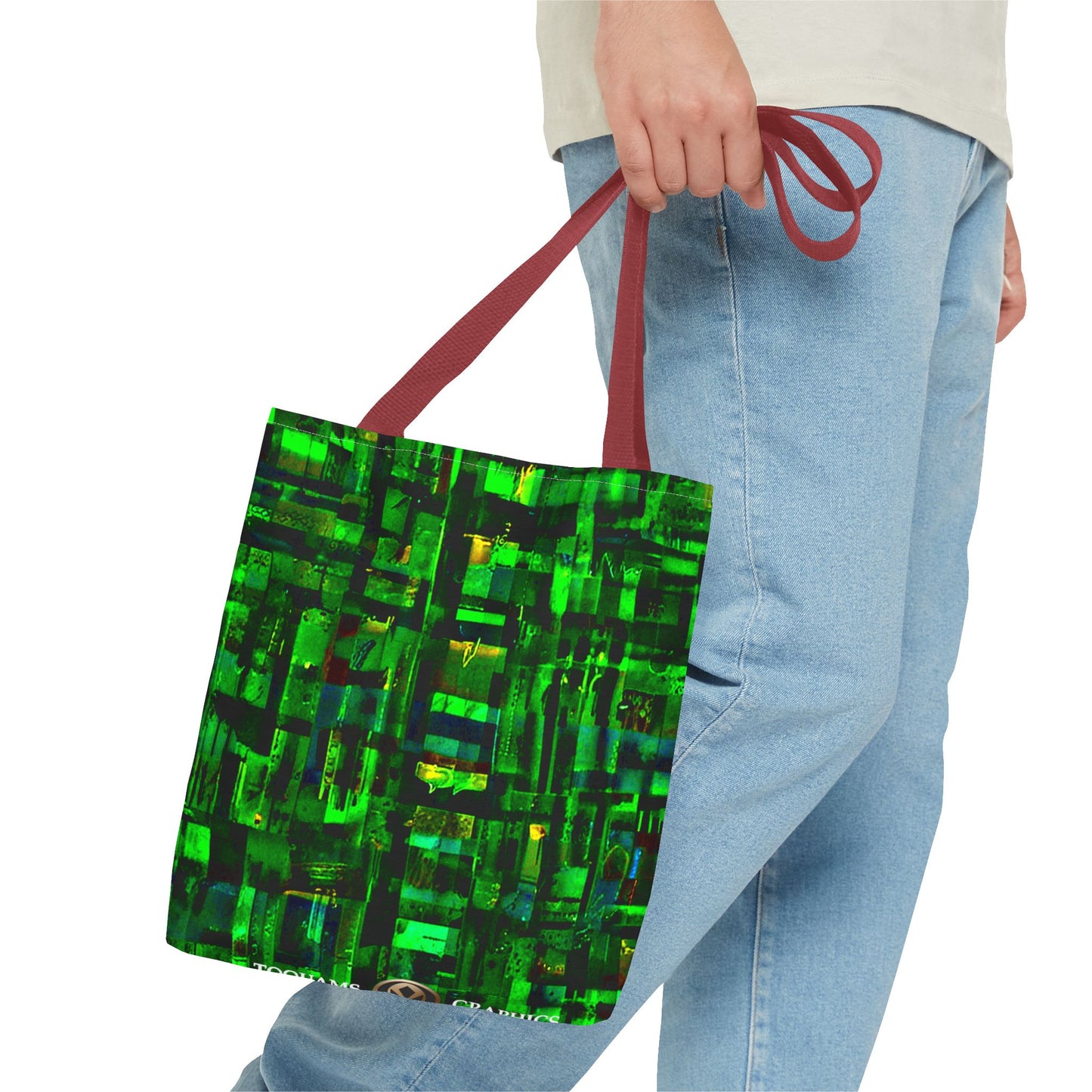 Mother Board - Vibrant Green Abstract Tote Bag - Stylish Eco-Friendly Carryall