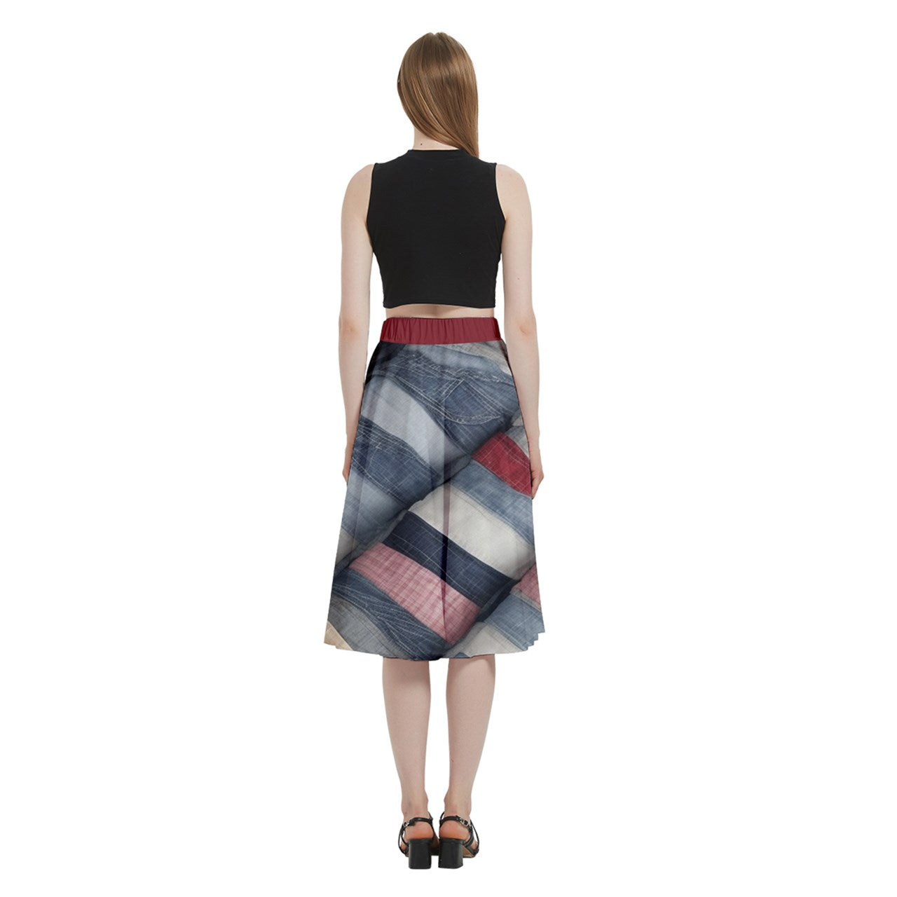 Fabric 517 A-Line Midi Skirt with Pocket