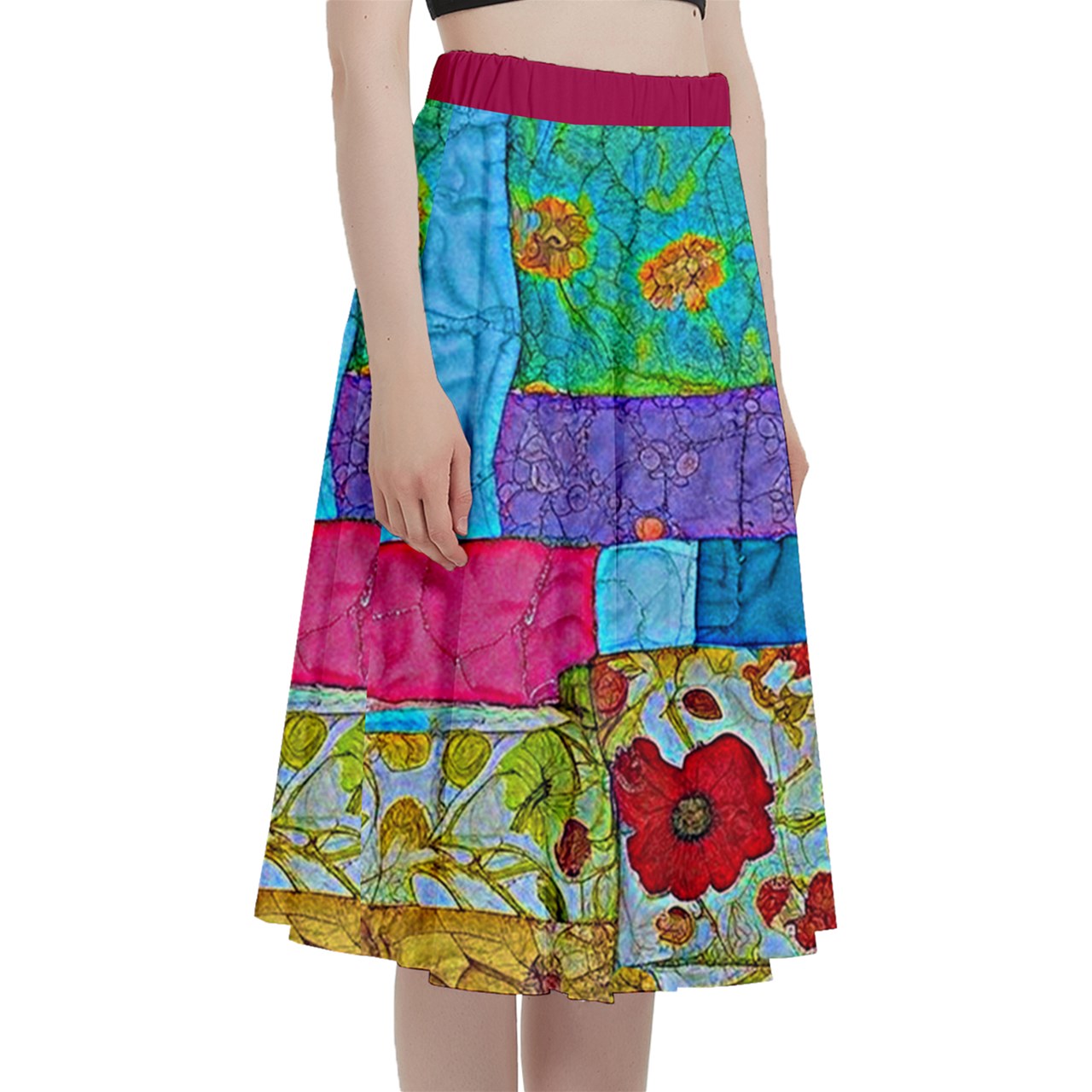 Fabric 518 A-Line Midi Skirt with Pocket
