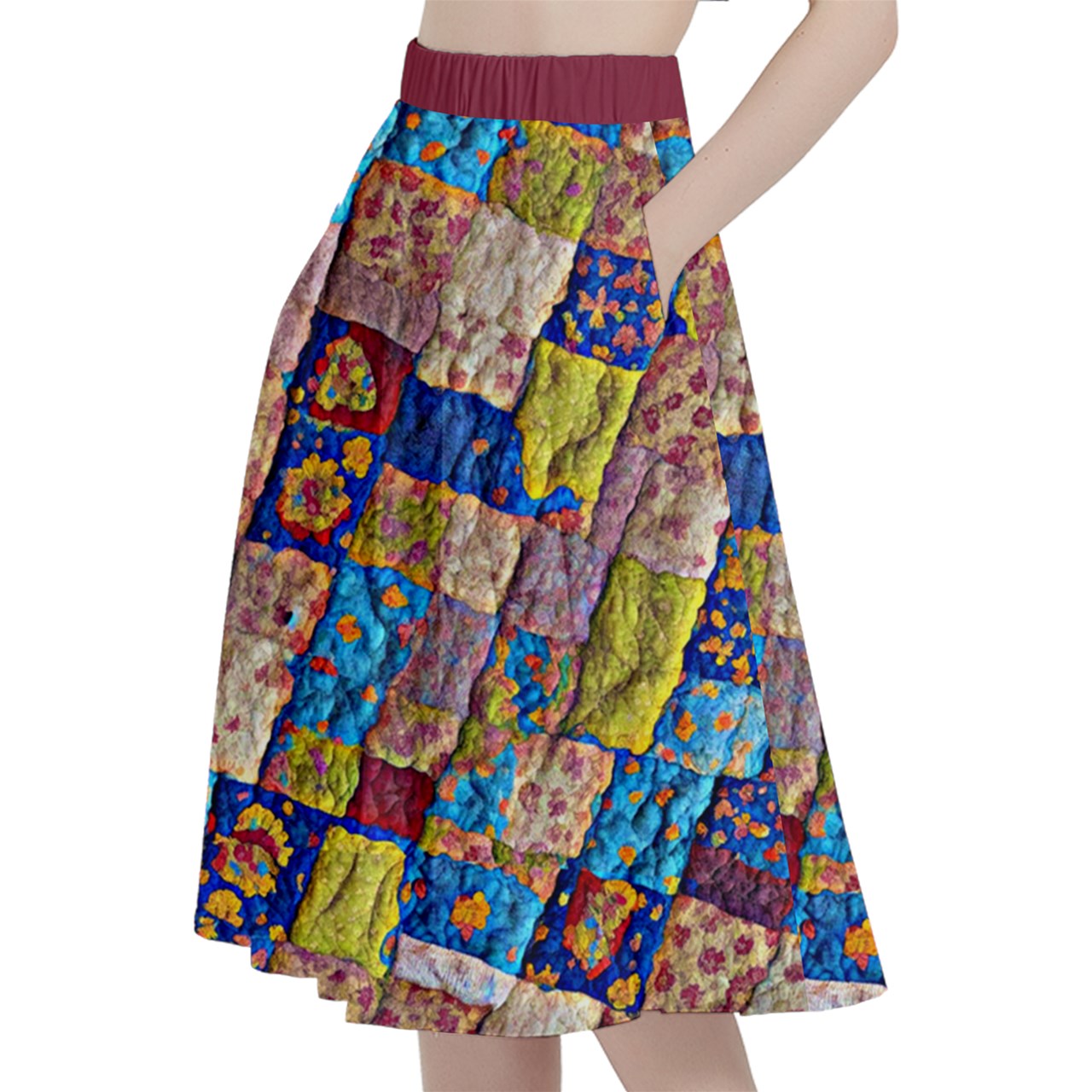 Fabric 520 A-Line Midi Skirt with Pocket
