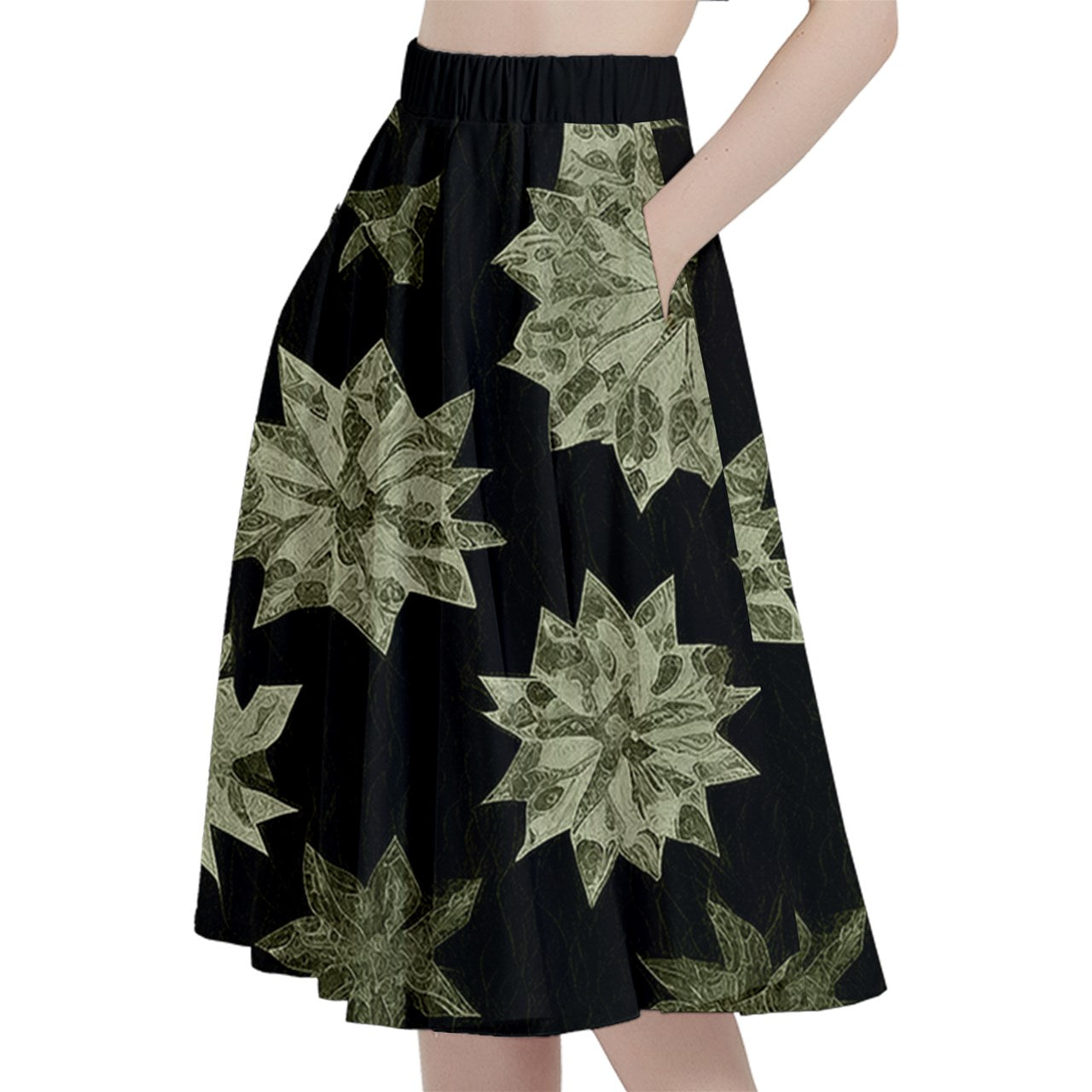 Fabric 521 A-Line Midi Skirt with Pocket