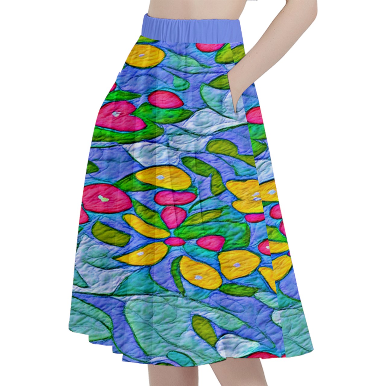 Fabric 530 A-Line Full Circle Midi Skirt With Pocket