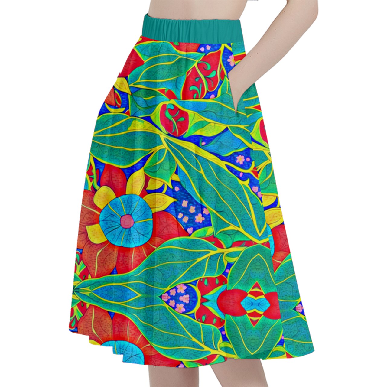 Fabric 533 A-Line Midi Skirt with Pocket