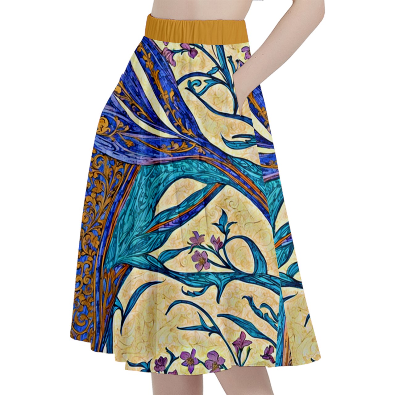 Fabric 547 A-Line Midi Skirt with Pocket