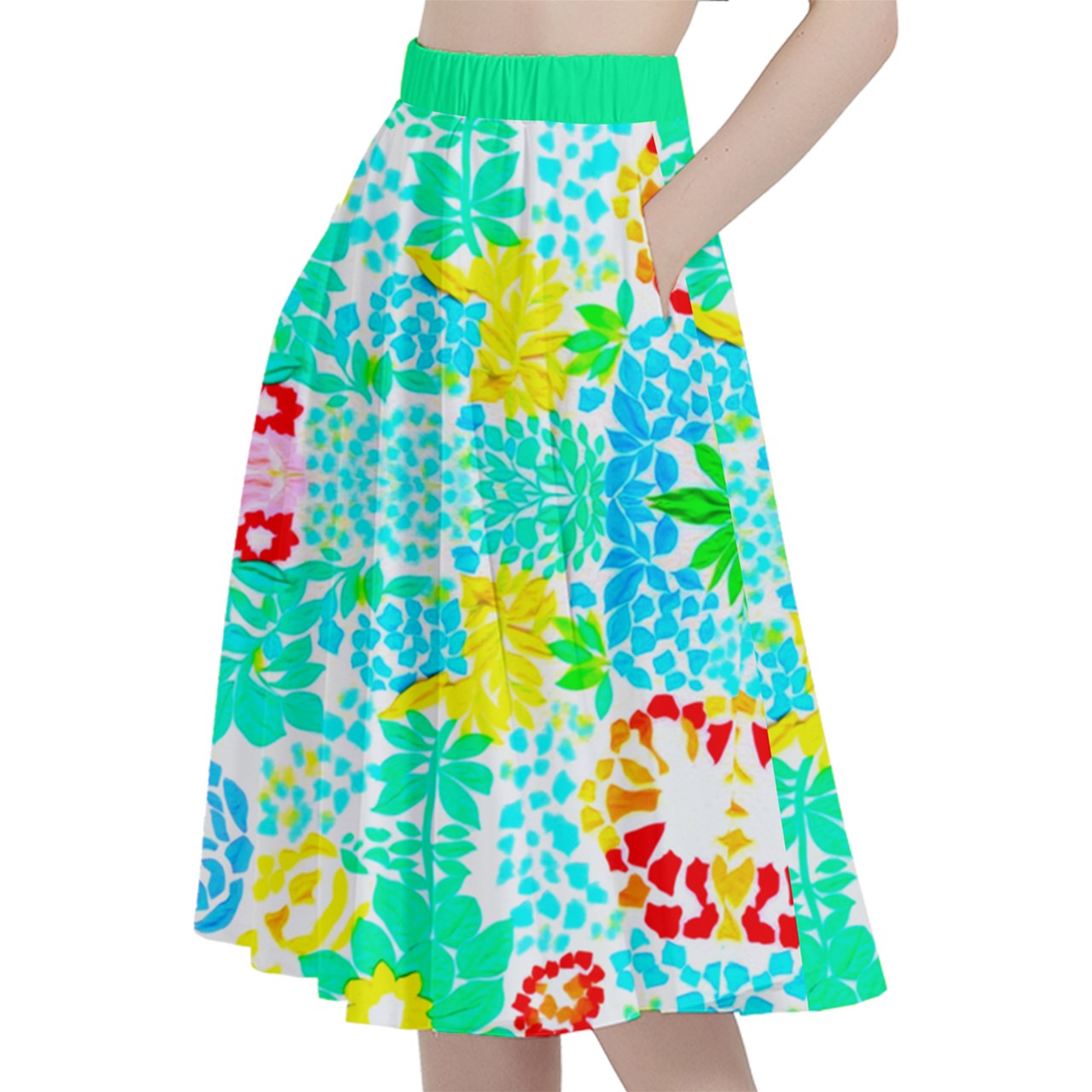Fabric 563 A-Line Midi Skirt with Pocket