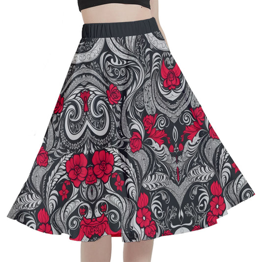 Style 161 A-Line Midi Skirt with Pocket