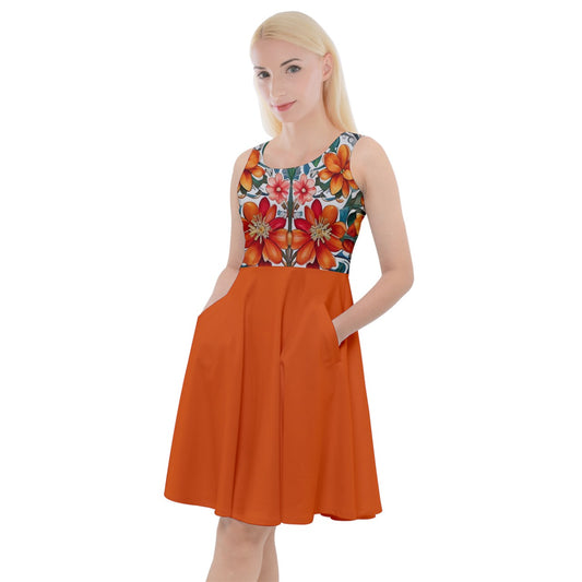 Pattern 206 Knee-Length Skater Dress with Pockets