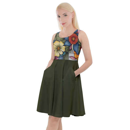 Pattern 305 Knee-Length Skater Dress with Pockets