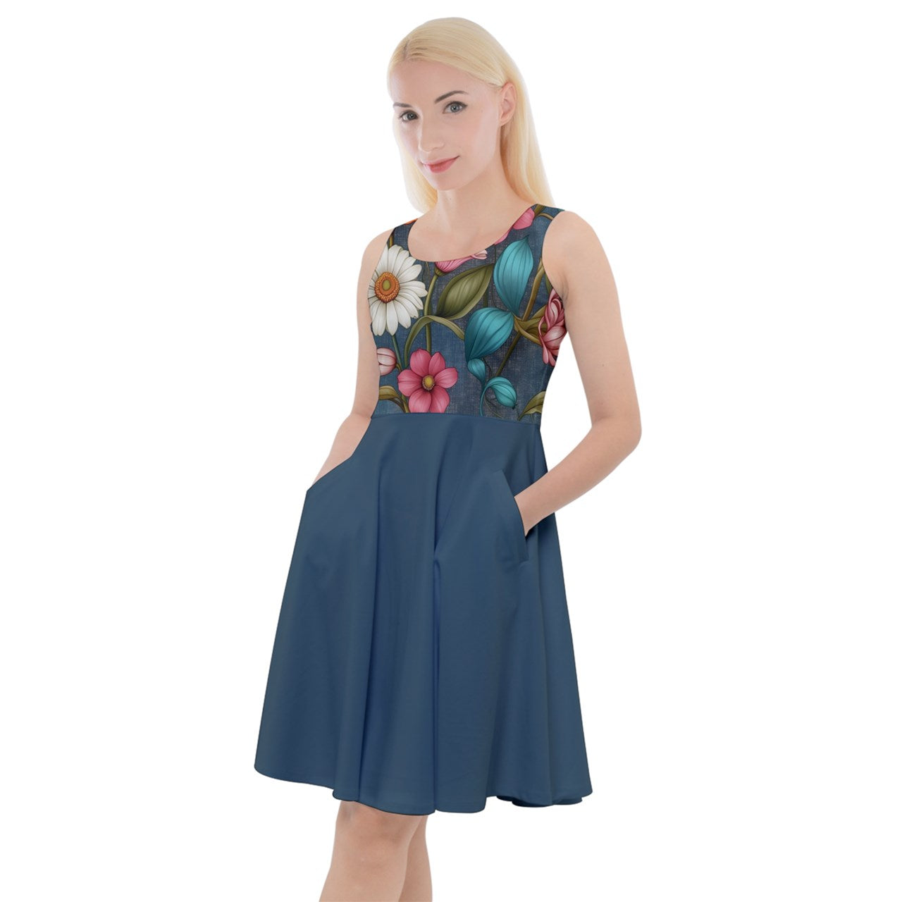 Pattern 306 Knee-Length Skater Dress with Pockets