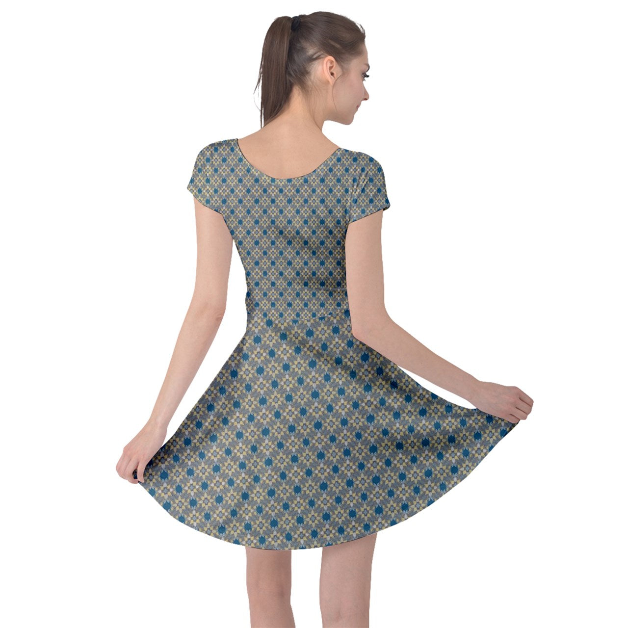 Tiled 111 Cap Sleeve Dress