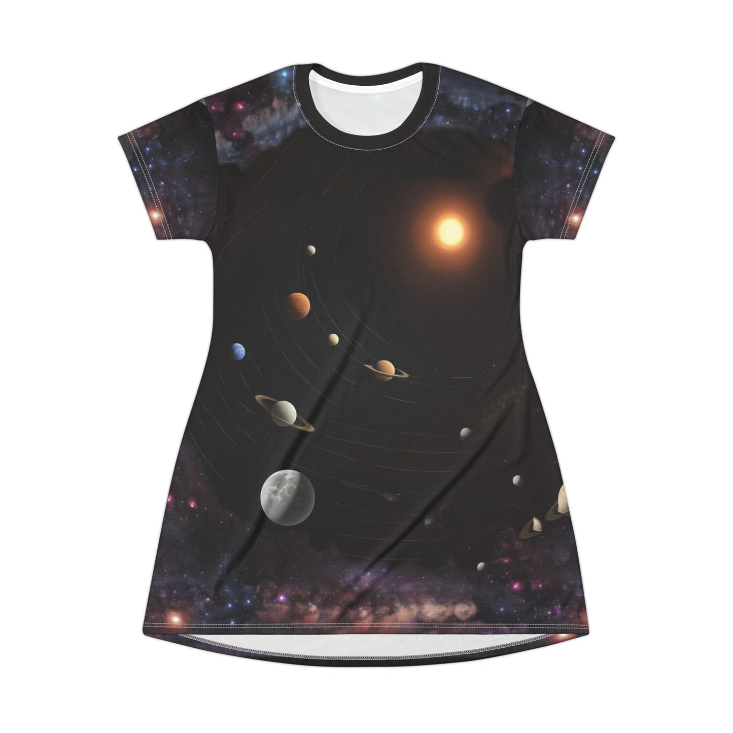 Solar System -- T-Shirt Dress (AOP)