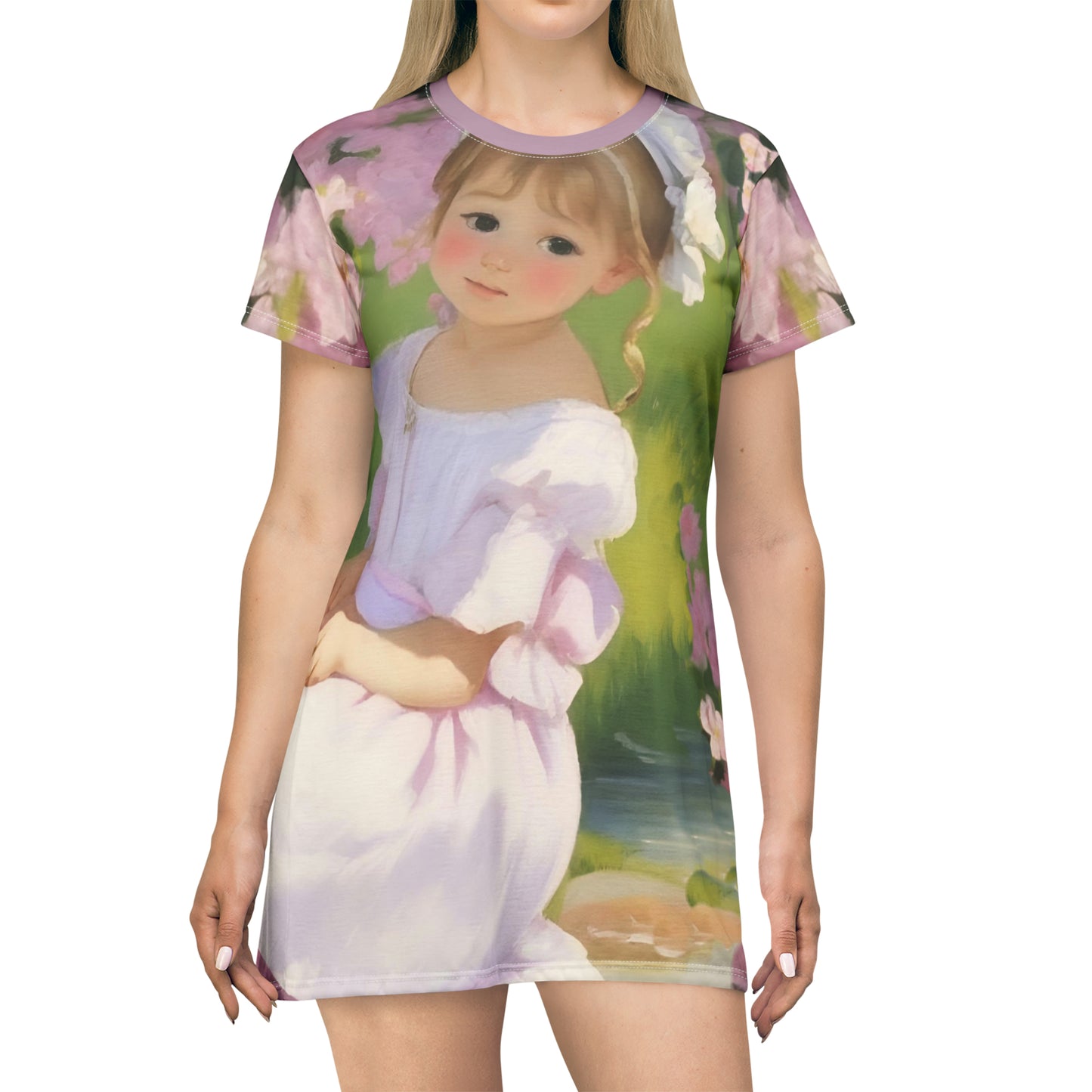 Cherry Blossom -- T-Shirt Dress (AOP)