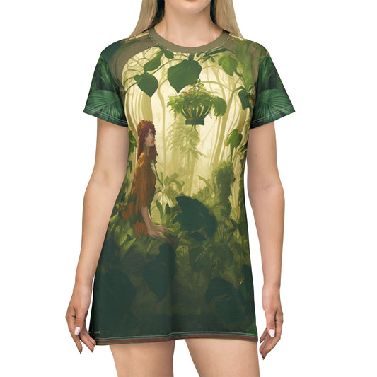 Alone in the Jungle -- T-Shirt Dress (AOP)