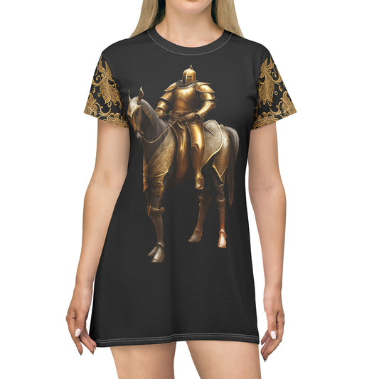 Golden Knight -- T-Shirt Dress (AOP)