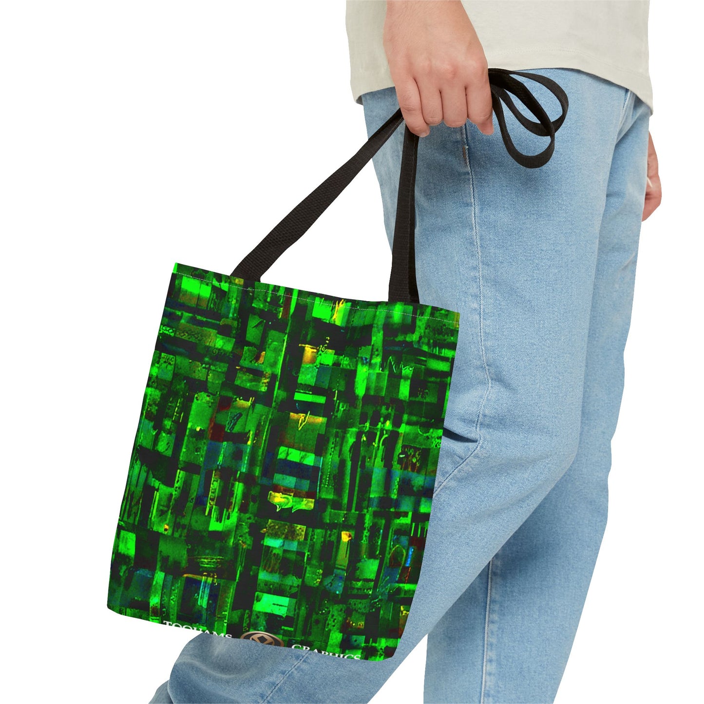 Mother Board - Vibrant Green Abstract Tote Bag - Stylish Eco-Friendly Carryall