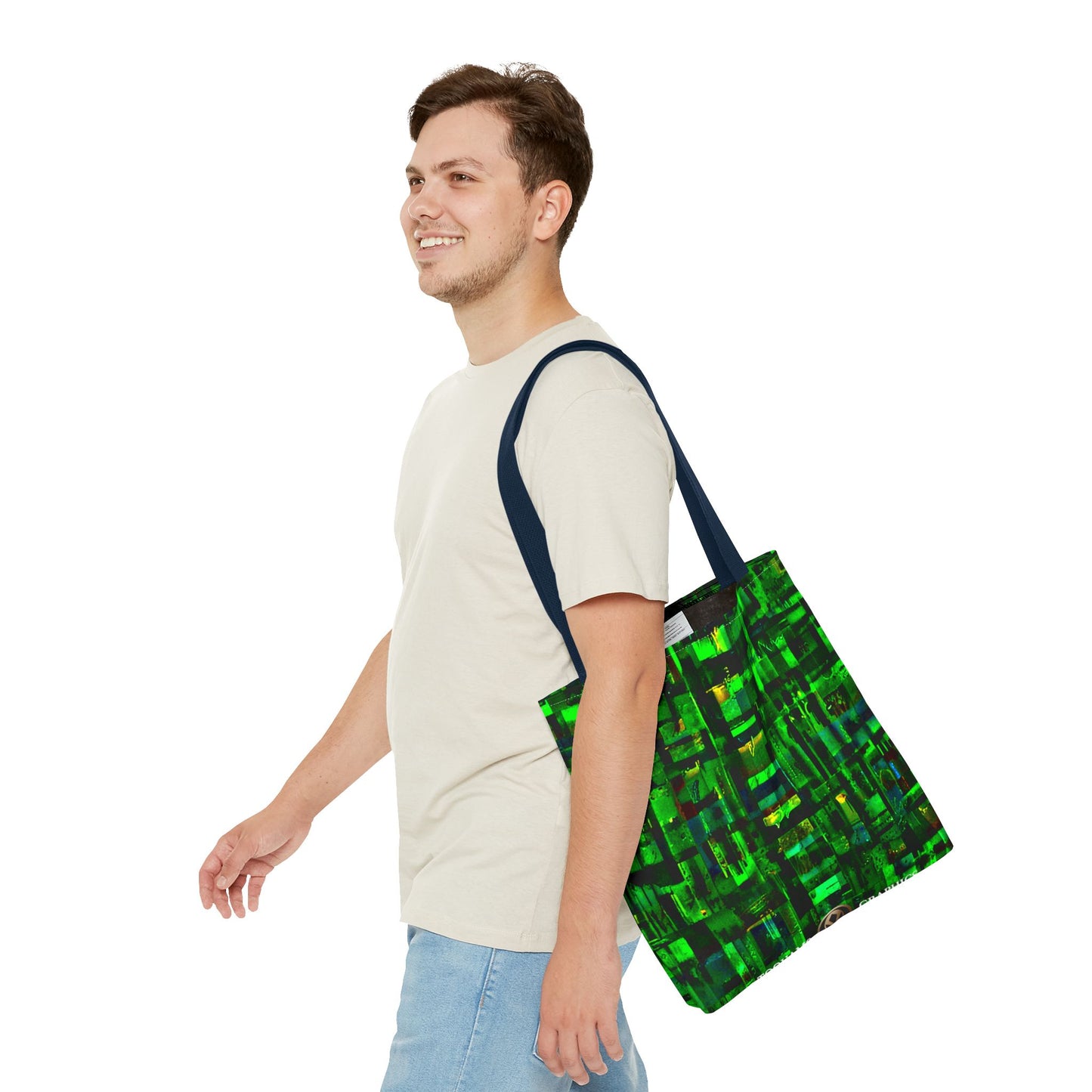 Mother Board - Vibrant Green Abstract Tote Bag - Stylish Eco-Friendly Carryall