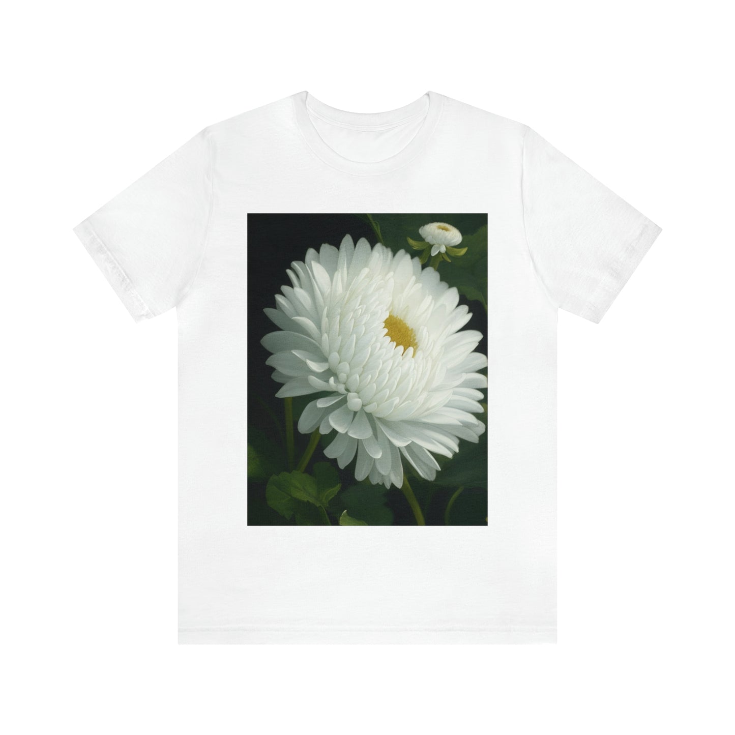 Chrysanthemum B/W -- Unisex Jersey Short Sleeve Tee