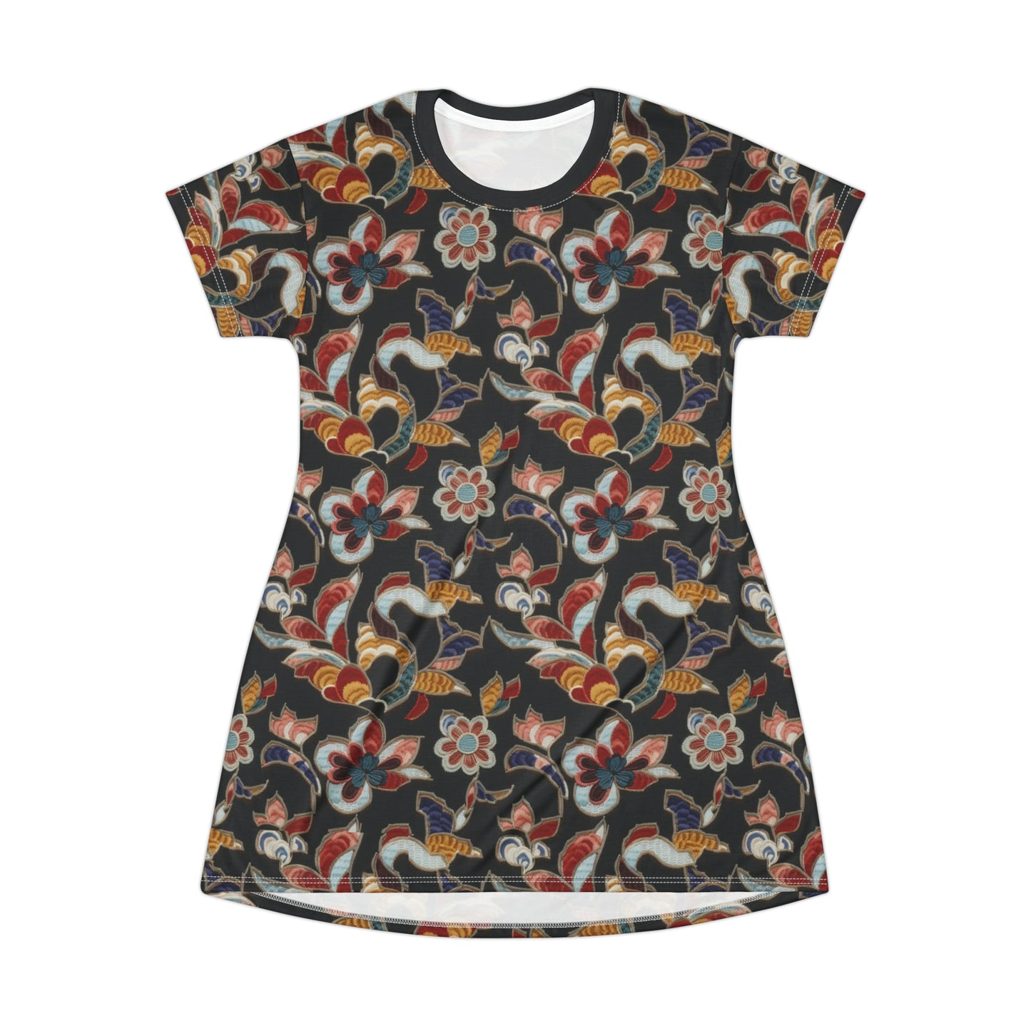 Embroidery-Print Explosion -- T-Shirt Dress (AOP)