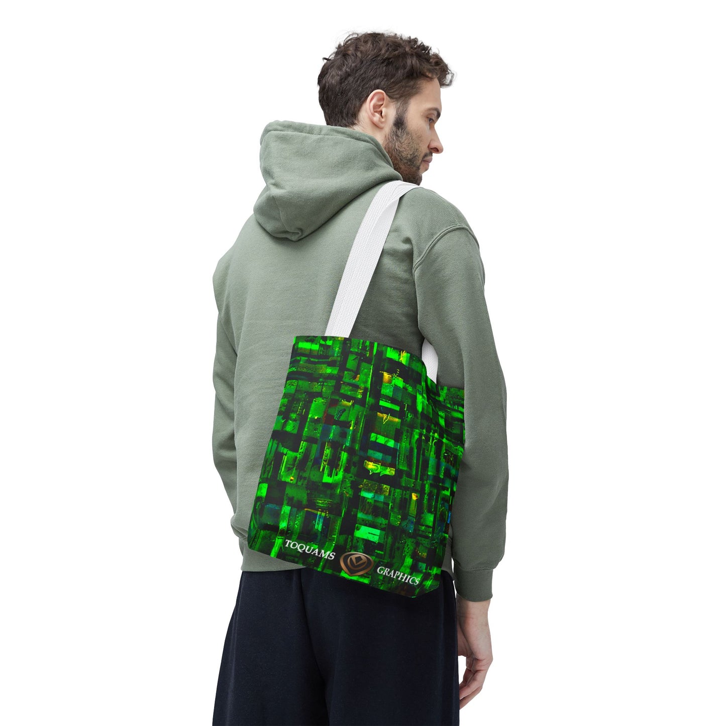 Mother Board - Vibrant Green Abstract Tote Bag - Stylish Eco-Friendly Carryall