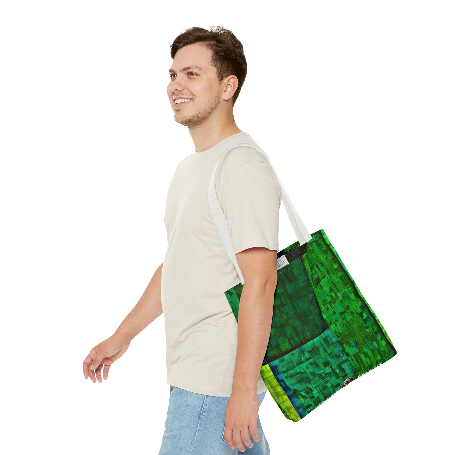 My Block - Eco-Friendly Green Abstract Tote Bag - Stylish Reusable Shopping Bag