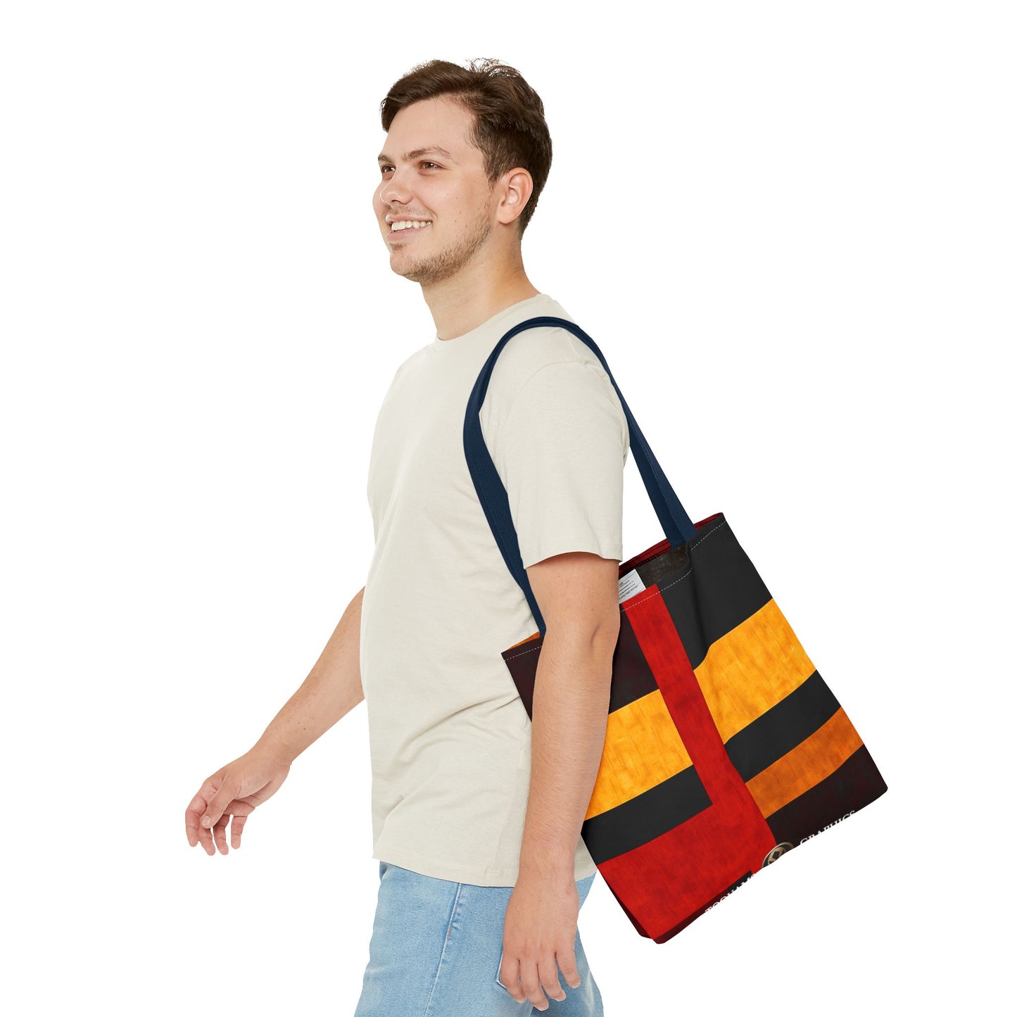 42nd Street - Vibrant Geometric Tote Bag | Stylish Reusable Shopping Bag | Perfect for Everyday Use and Gifts