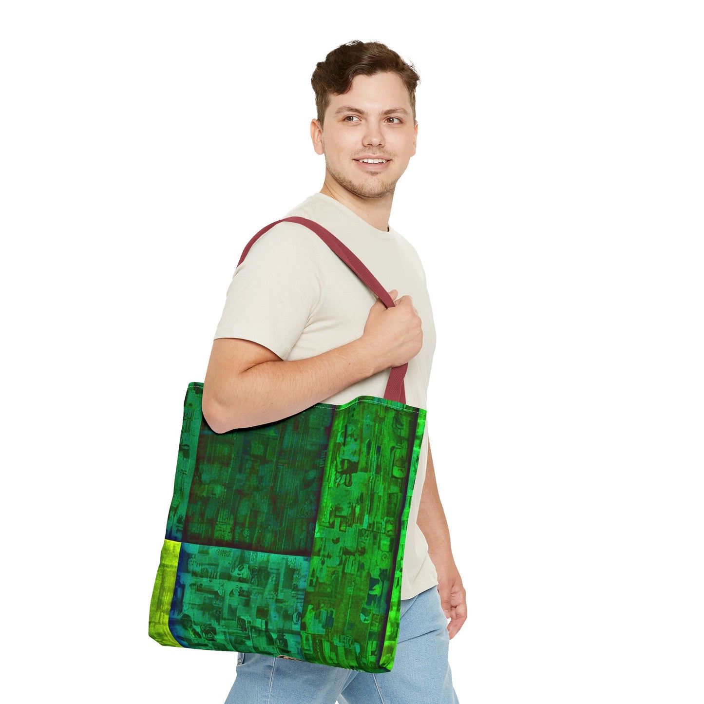 My Block - Eco-Friendly Green Abstract Tote Bag - Stylish Reusable Shopping Bag