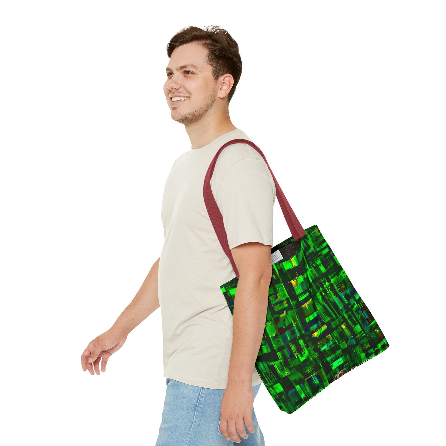 Mother Board - Vibrant Green Abstract Tote Bag - Stylish Eco-Friendly Carryall
