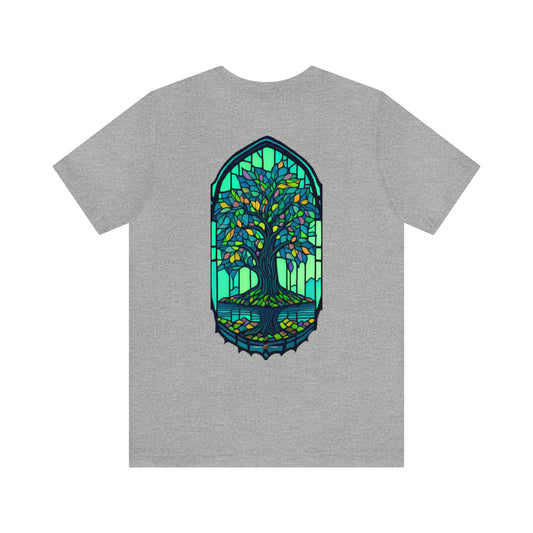 Stained Glass Tree -- Unisex Jersey Short Sleeve Tee
