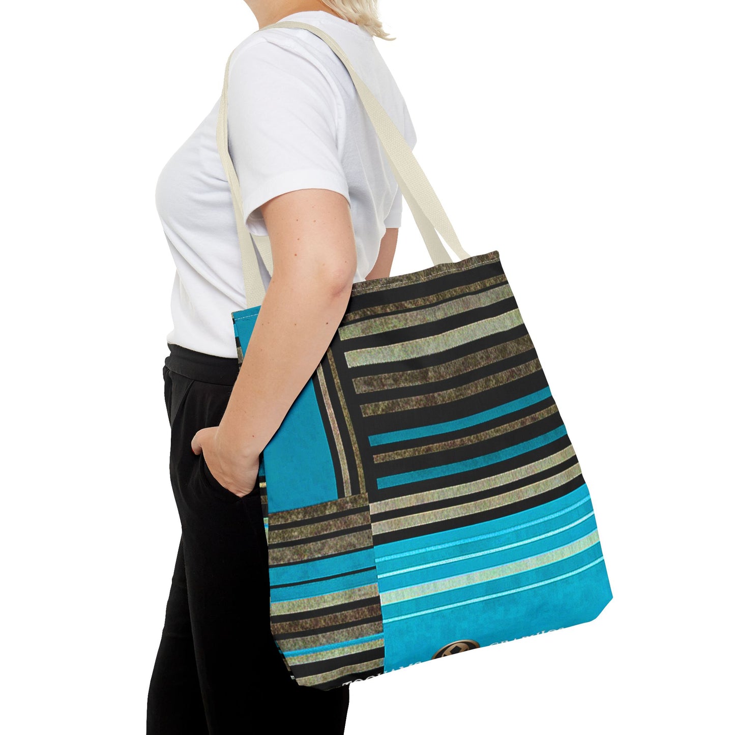 Madison Ave - Stylish Striped Tote Bag - Perfect for Work, Casual Outings & Everyday Use