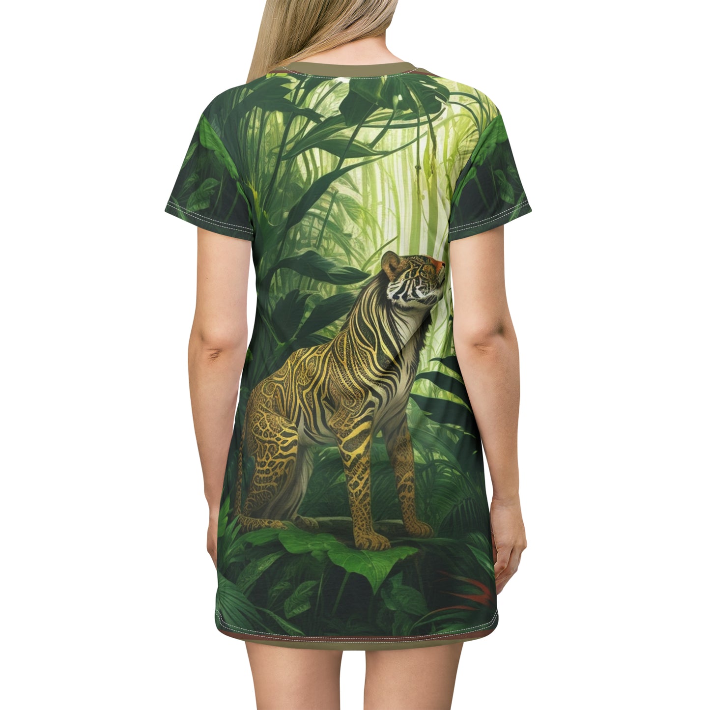 Alone in the Jungle -- T-Shirt Dress (AOP)