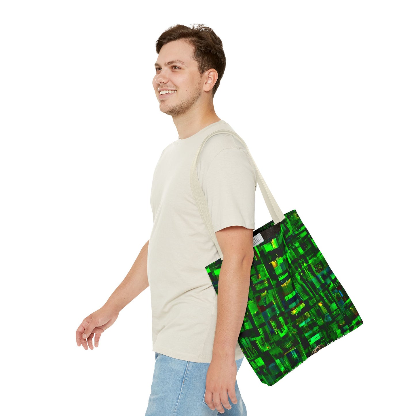 Mother Board - Vibrant Green Abstract Tote Bag - Stylish Eco-Friendly Carryall