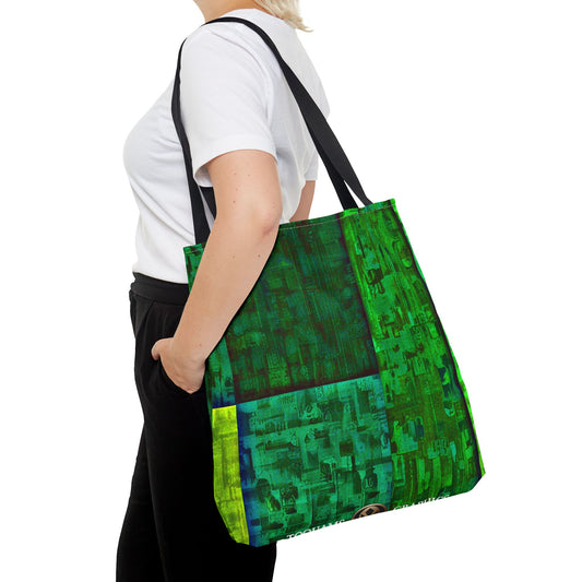 My Block - Eco-Friendly Green Abstract Tote Bag - Stylish Reusable Shopping Bag