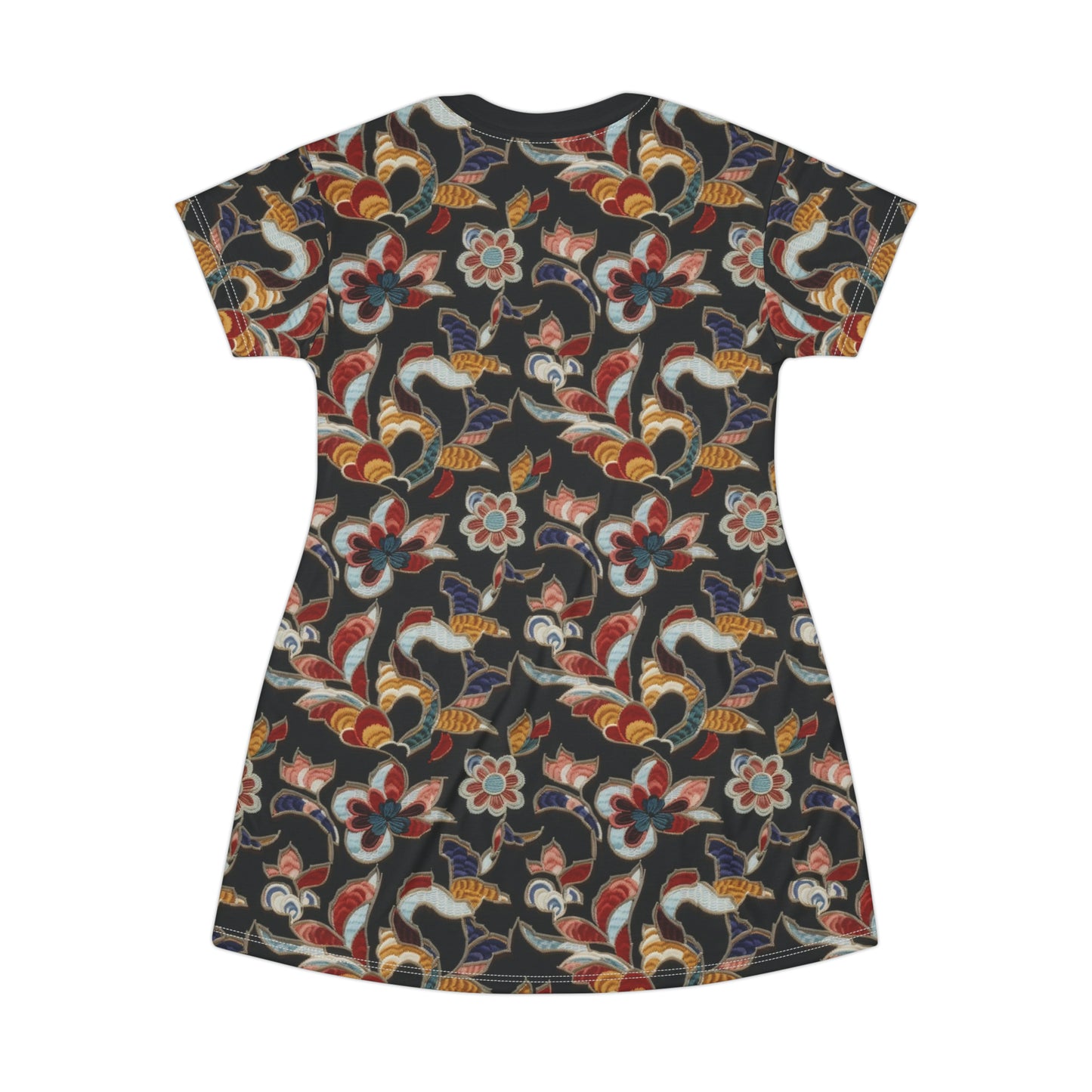 Embroidery-Print Explosion -- T-Shirt Dress (AOP)