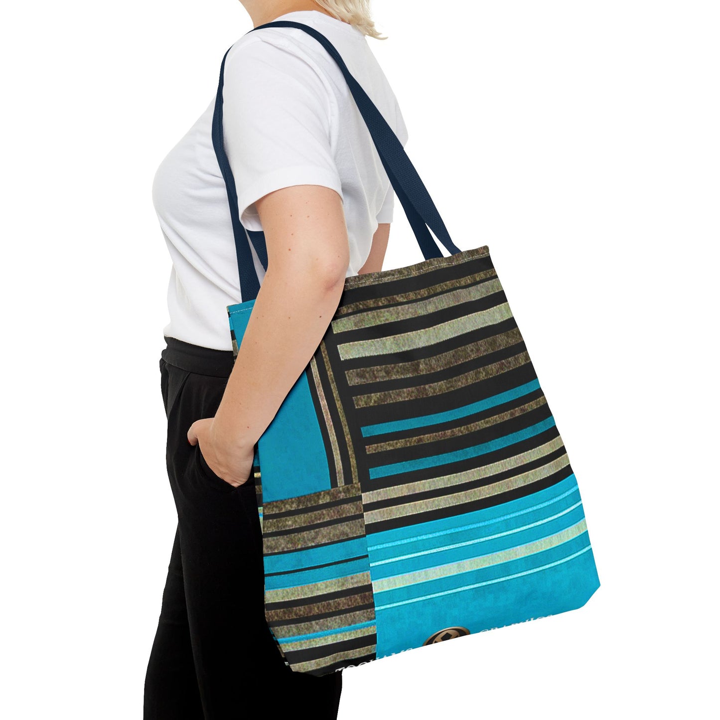 Madison Ave - Stylish Striped Tote Bag - Perfect for Work, Casual Outings & Everyday Use