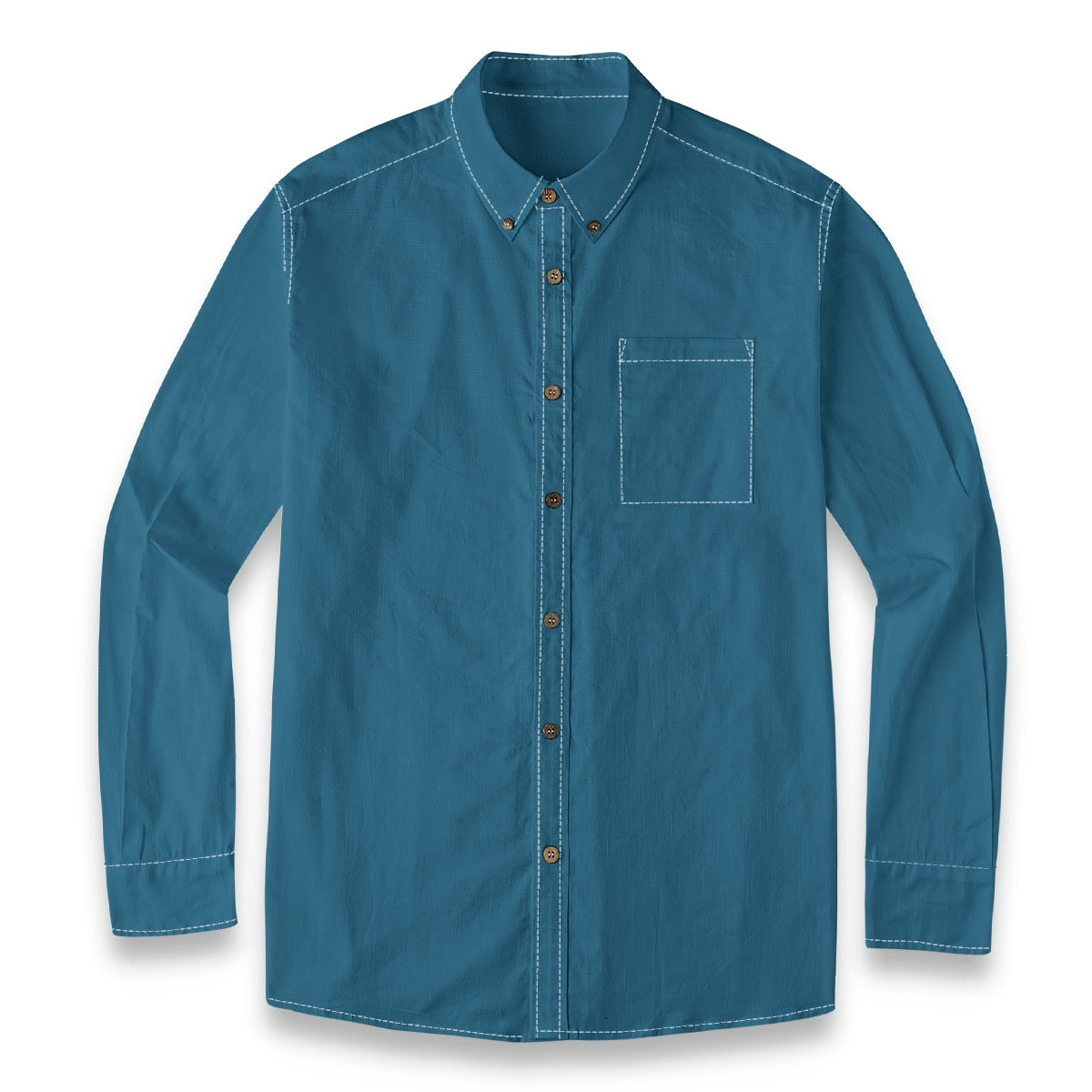 Petrol Blue -- Men's 100% Cotton LS Shirt