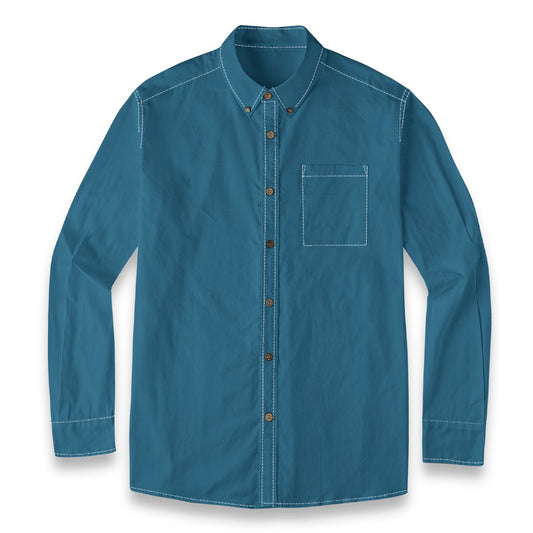 Petrol Blue -- Men's 100% Cotton LS Shirt
