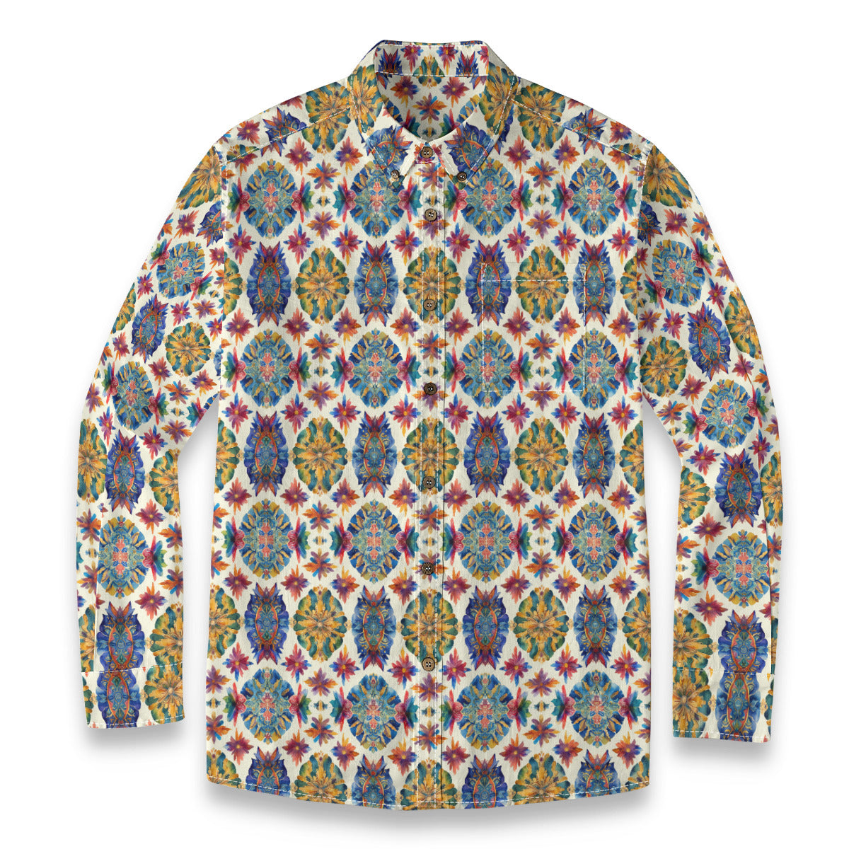 Aquarelle -- Men's Casual 100% Cotton LS Shirt