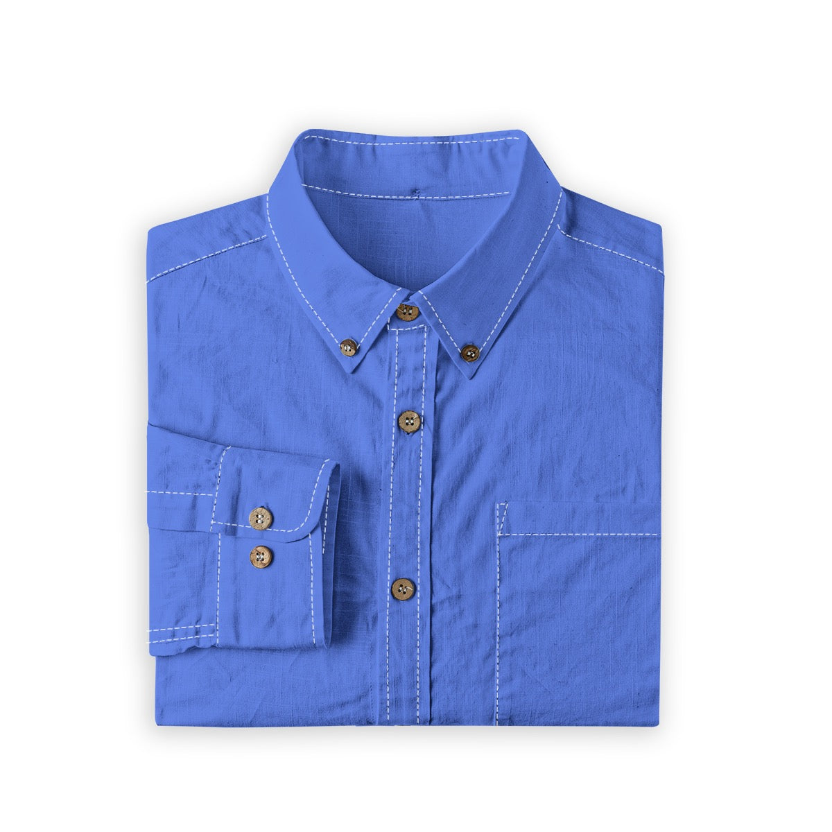 Royal Blue -- Men's 100% Cotton LS Shirt
