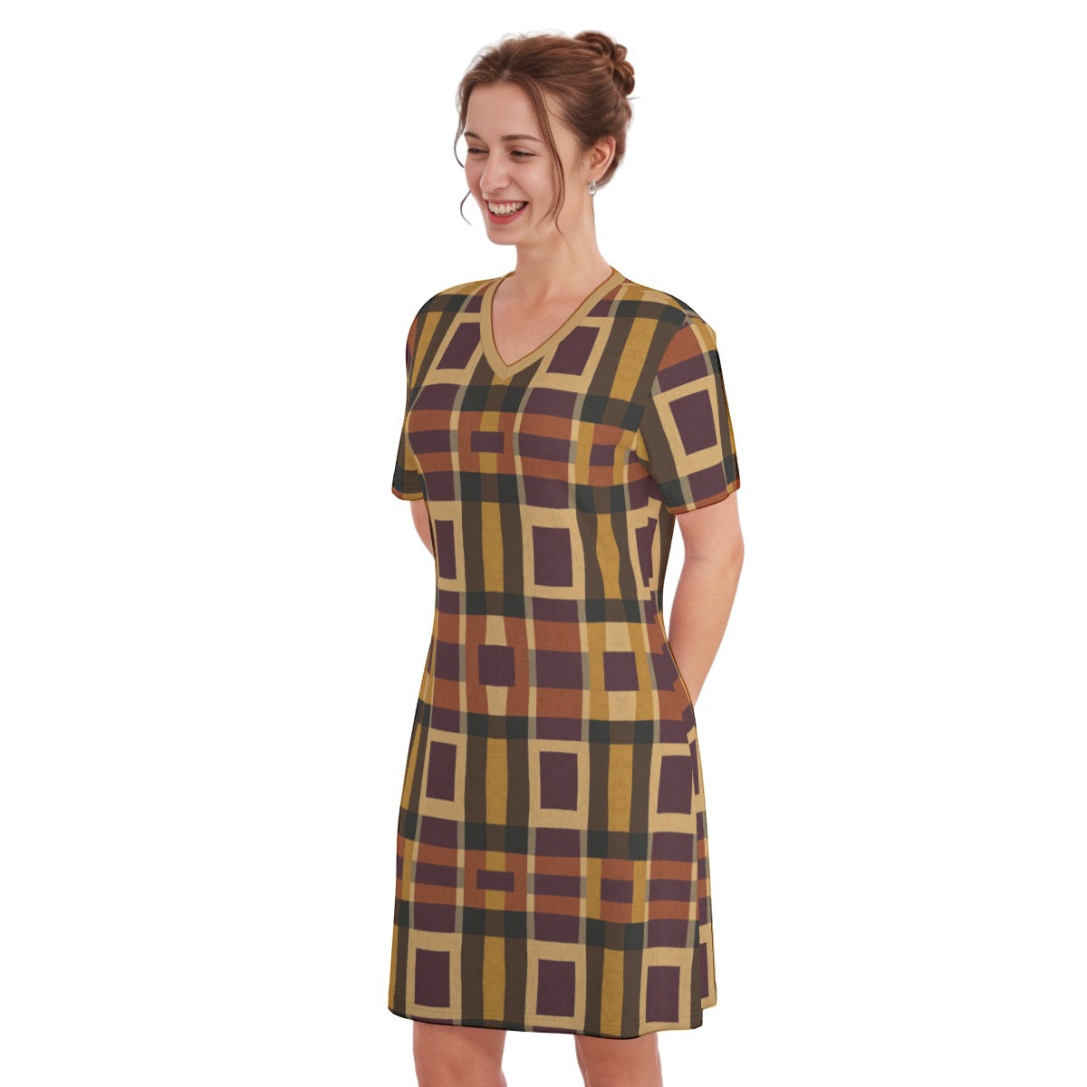 Dublin -- Women's V Neck Dress 100% Cotton