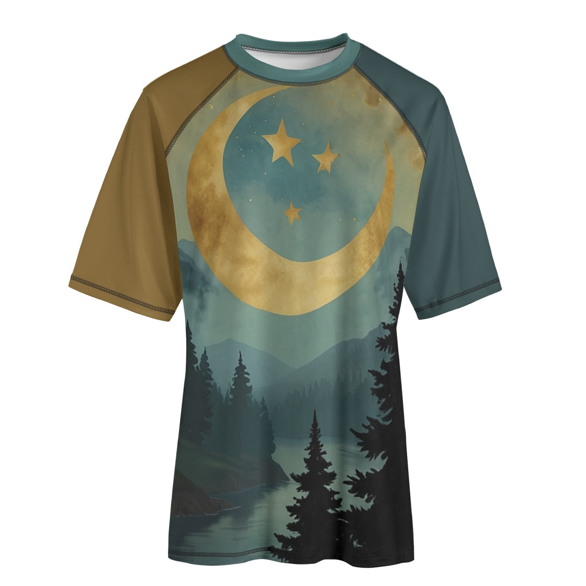 Moon Lake -- Unisex Yoga Sports Short Sleeve T-Shirt