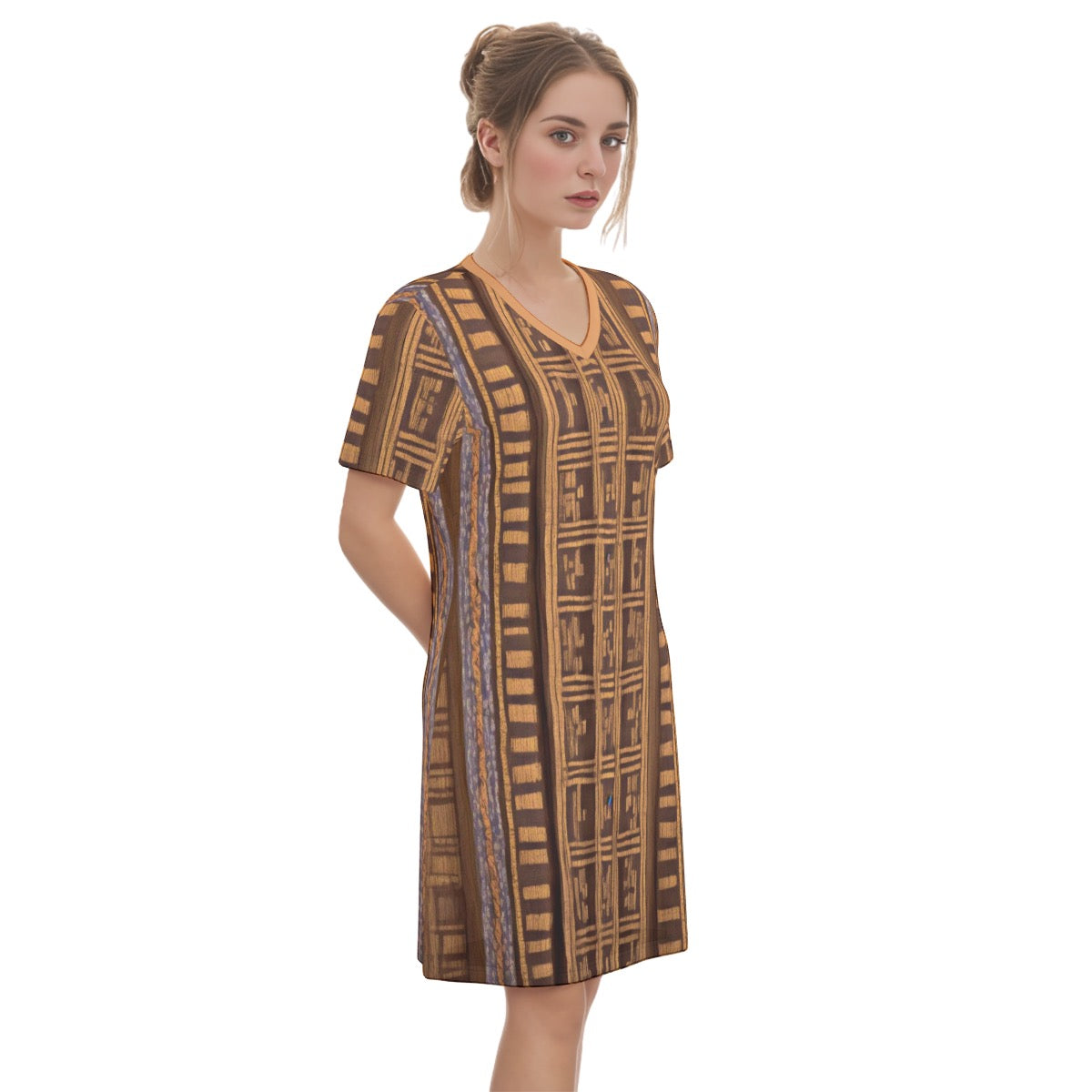 Nairobi -- Women's V Neck Dress 100% Cotton