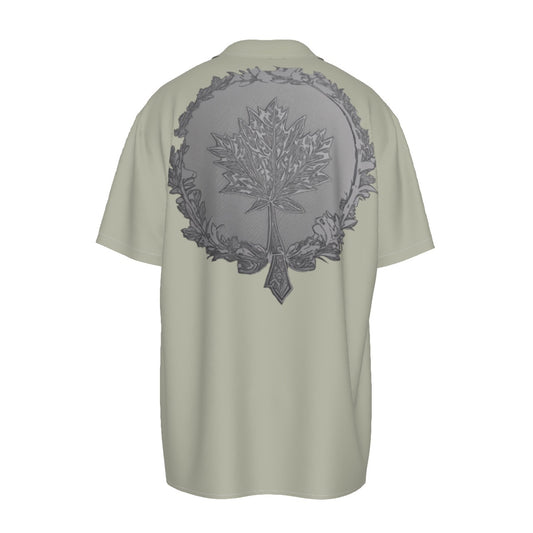 Maple Leaf -- Men's Imitation Silk Short-Sleeved Shirt