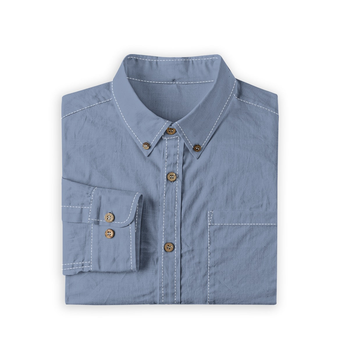 Pigeon Blue -- Men's100% Cotton LS Shirt