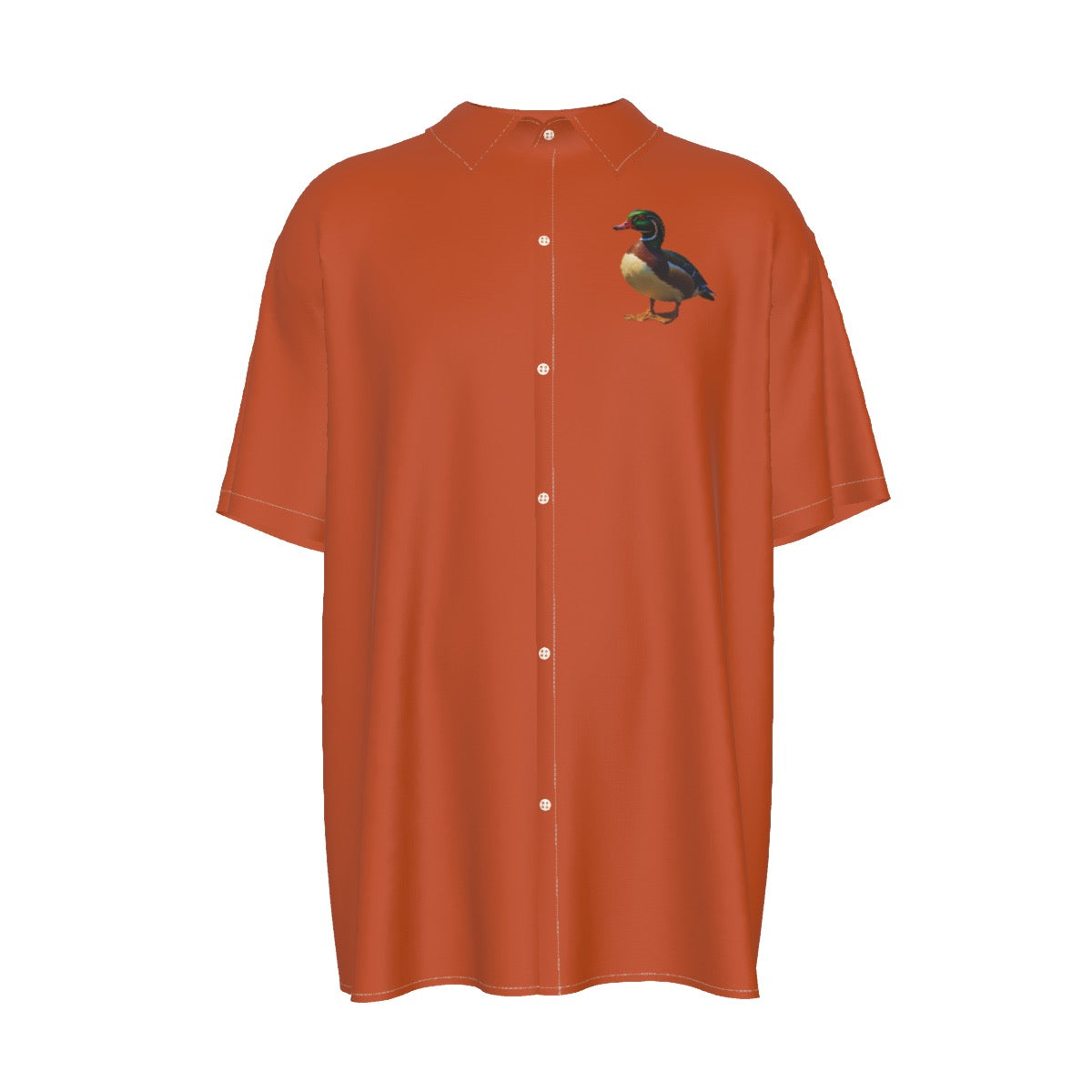 Carolina Wood Duck -- Men's Imitation Silk Short-Sleeved Shirt