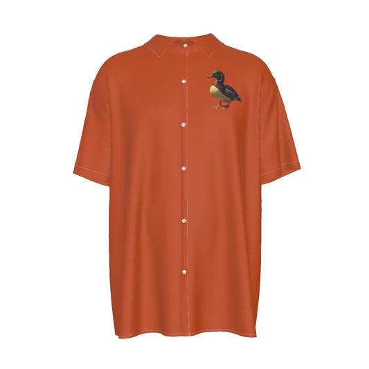 Carolina Wood Duck -- Men's Imitation Silk Short-Sleeved Shirt