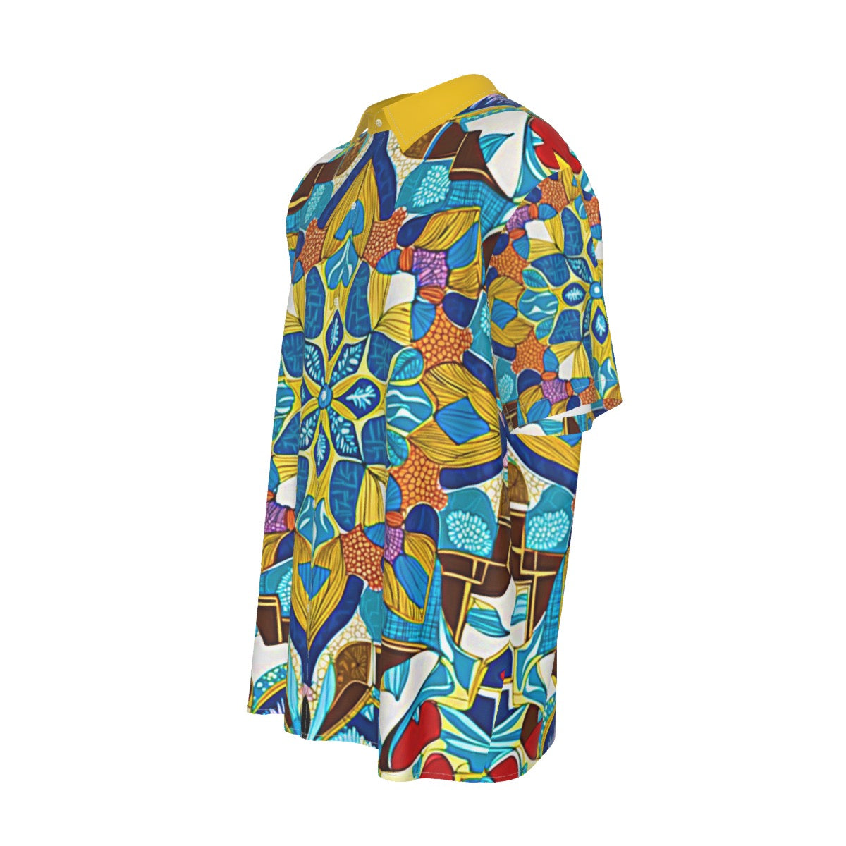 Kaleidoscope -- Men's Imitation Silk Short-Sleeved Shirt