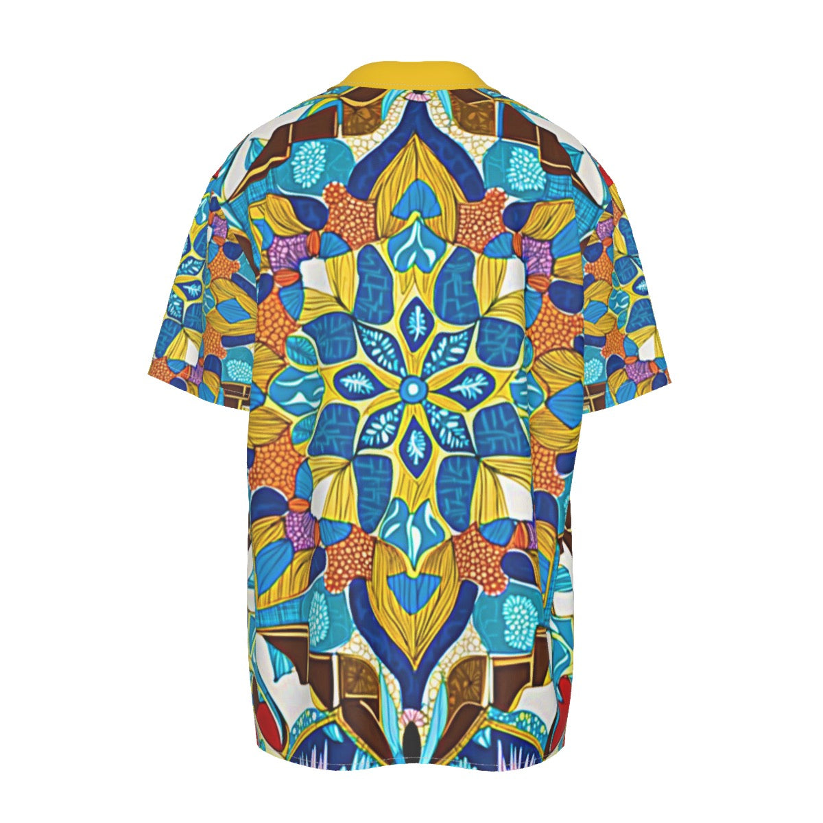 Kaleidoscope -- Men's Imitation Silk Short-Sleeved Shirt