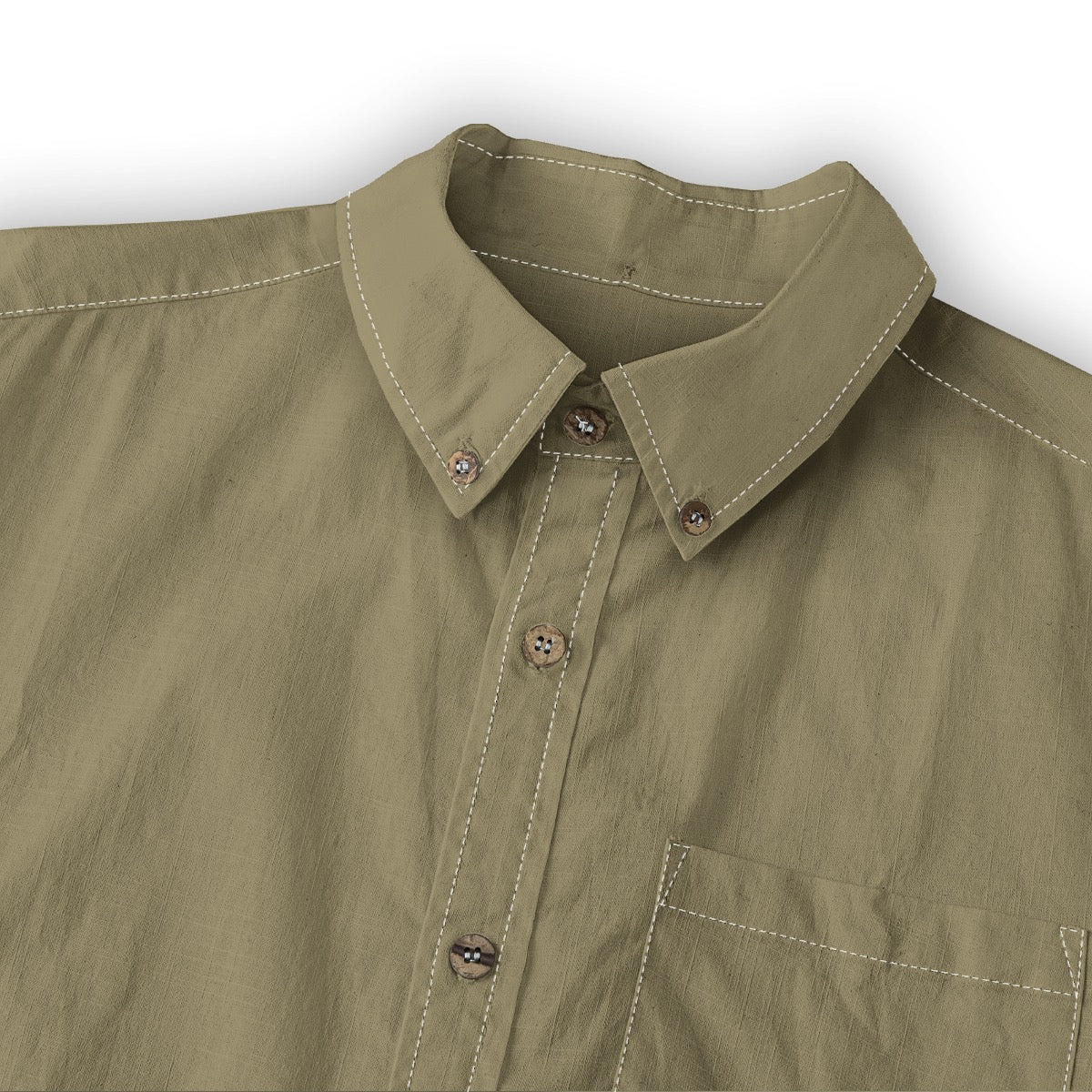 Drab Olive -- Men's 100% Cotton LS Shirt