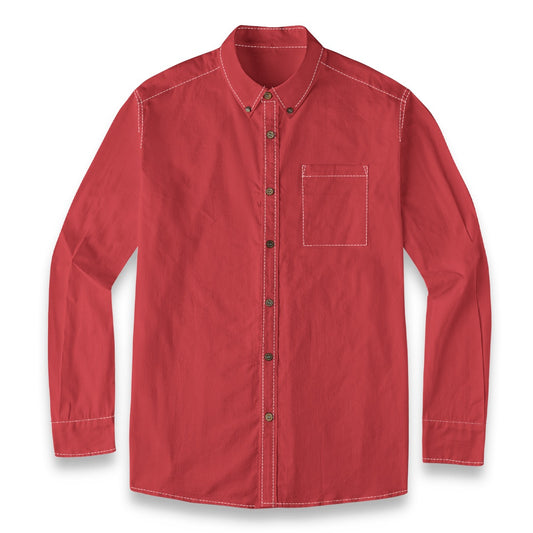 Red (Dark Vibrant) -- Men's 100% Cotton LS Shirt